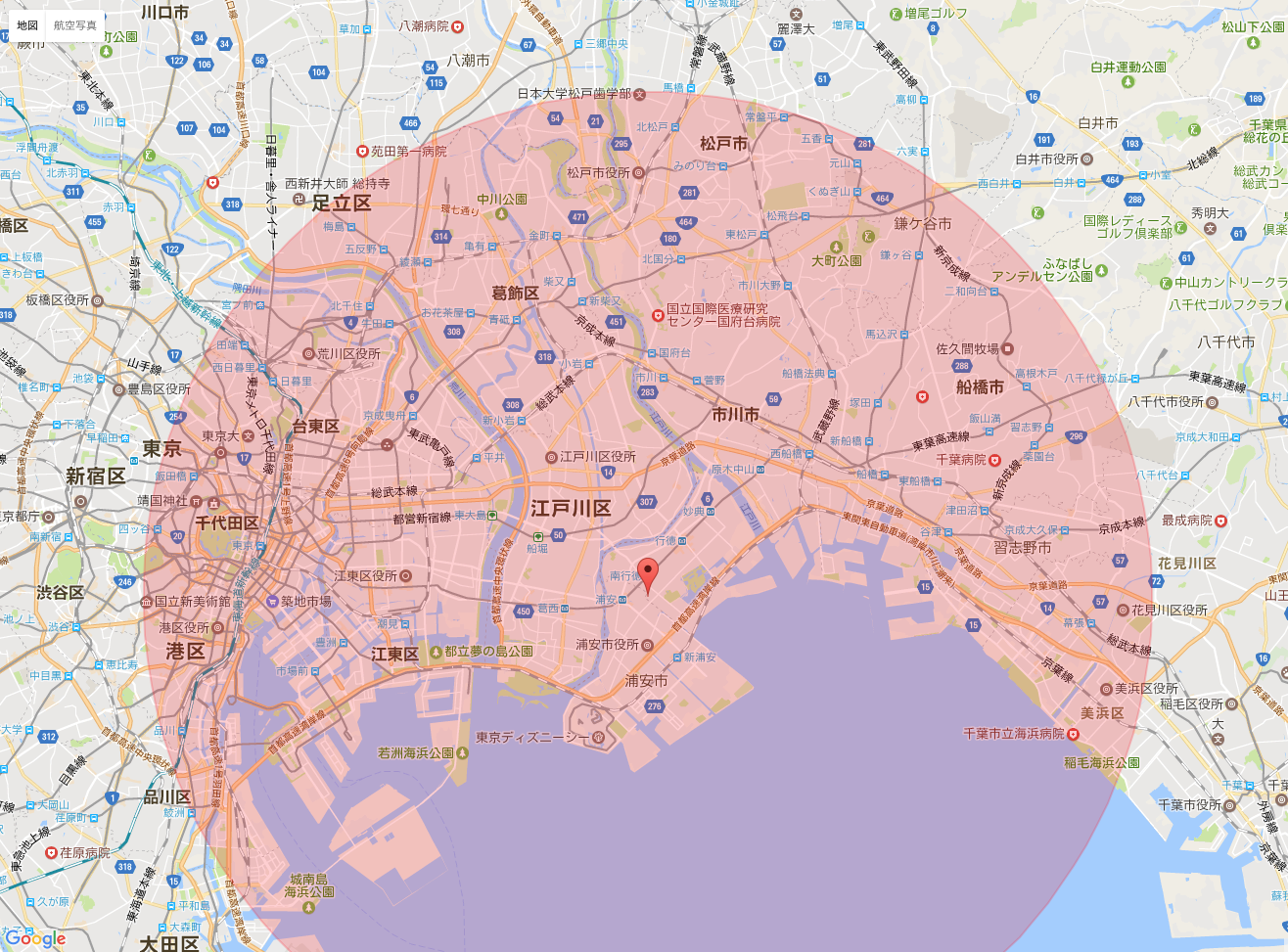 訪問エリア地図